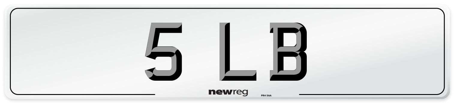 5 LB Number Plate from New Reg